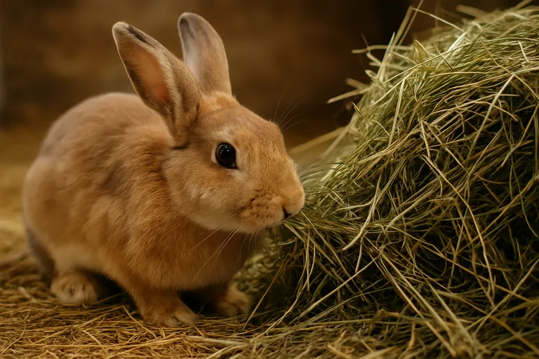 Belang van hooi in het dieet van konijnen