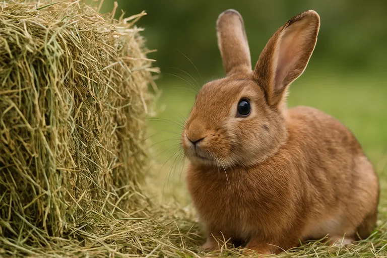 Belang van hooi in het dieet van konijnen